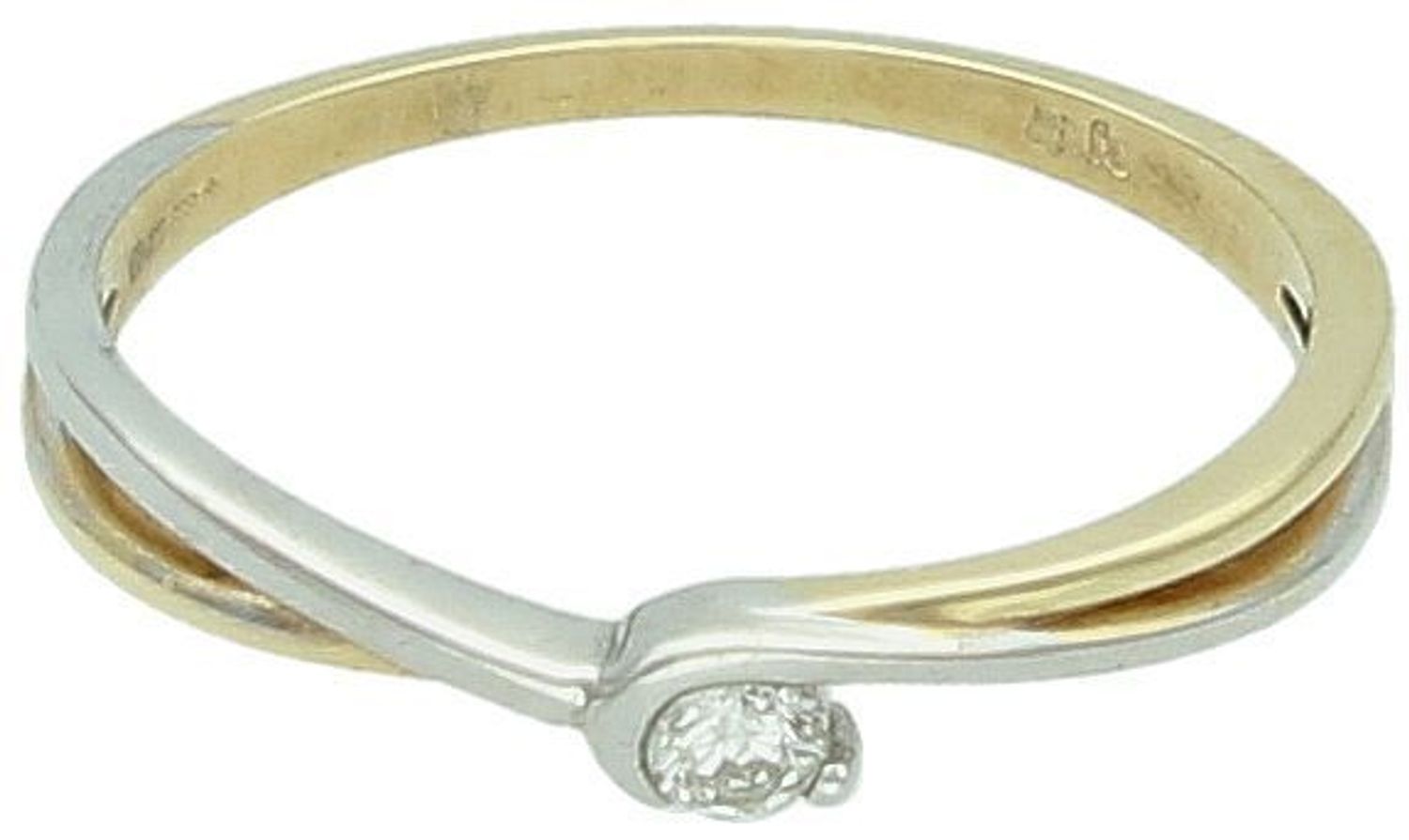 Pierścionek złoty 585 z diamentem 0,05 ct  Splecione złoto  CH329HSI2.jpg